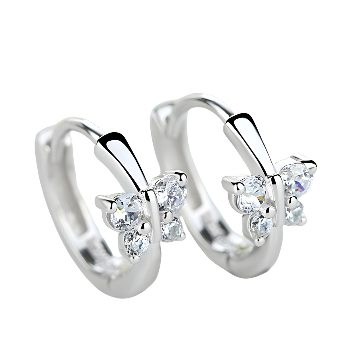Butterfly Huggie Hoop Earrings Women – Copper Alloy With Platinum Plating 867