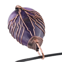 Amethyst Tree Of Life Pendant Necklace Oval Purple Crystal Energy Healing 1348