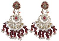 Elegant Bollywood Inspired Gold Kundan Earrings - Traditional Indian Jewelry 204
