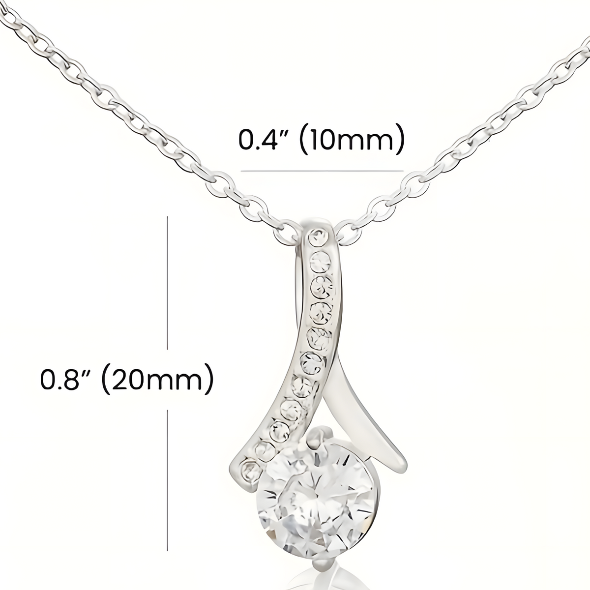 To My Boyfriend's Mom Necklace, Elegant Ribbon Pendant B194 With Card NO BOX