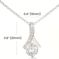 To My Boyfriend's Mom Necklace, Elegant Ribbon Pendant B194 With Card NO BOX