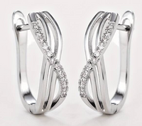 Unified Jewellery® - Women's 925 Silver Infinity Hoop Earrings with Zircon 7 UK