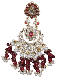 Elegant Bollywood Inspired Gold Kundan Earrings - Traditional Indian Jewelry 204