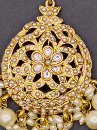 Elegant Bollywood Inspired Gold Kundan Earrings - Traditional Indian Jewelry 242