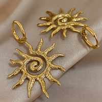 Unified Jewellery Gold Tone Sun Spiral Necklace And Earrings Set For Women 1714
