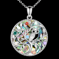 European Fashion Owl Pendant Necklace for Women –Resin Tree of Life Pendant 1127