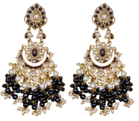 Elegant Bollywood Inspired Gold Kundan Earrings - Traditional Indian Jewelry 249