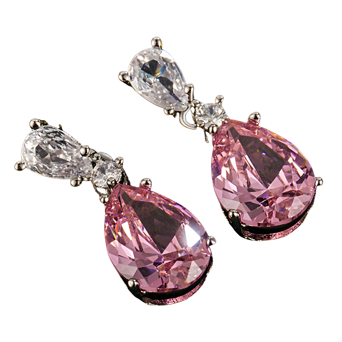 Unified Jewellery Premium Pink Pear Crystal Drop Earrings 2.2cm 1841