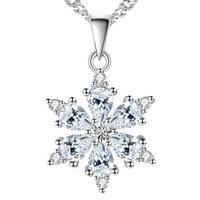 Sparkling Snowflake Pendant Necklace for Women – Brilliant Crystal Ice-Star 462