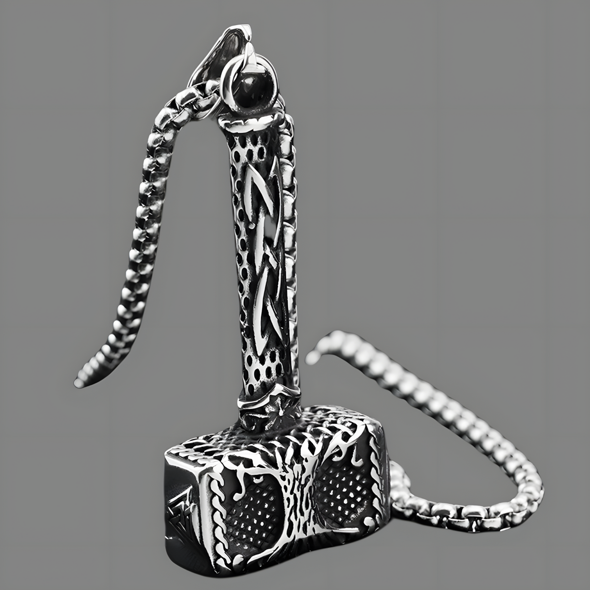 Stainless Steel Viking Thor Hammer Tree Of Life Pendant Necklace For Men 1069