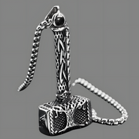 Stainless Steel Viking Thor Hammer Tree Of Life Pendant Necklace For Men 1069