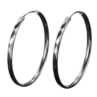 Diamond-Cut Hoop Earrings for Women – Copper Alloy with 925 Silver Plating 868