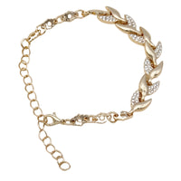 Gold Plated Leaf Bracelet for Women, Elegant Hip Hop Style Twisted Design 556