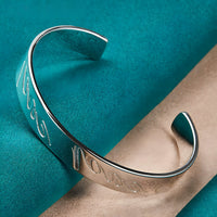 Premium Love Script Cuff Bracelet for Women, Adjustable Open Bangle 1871