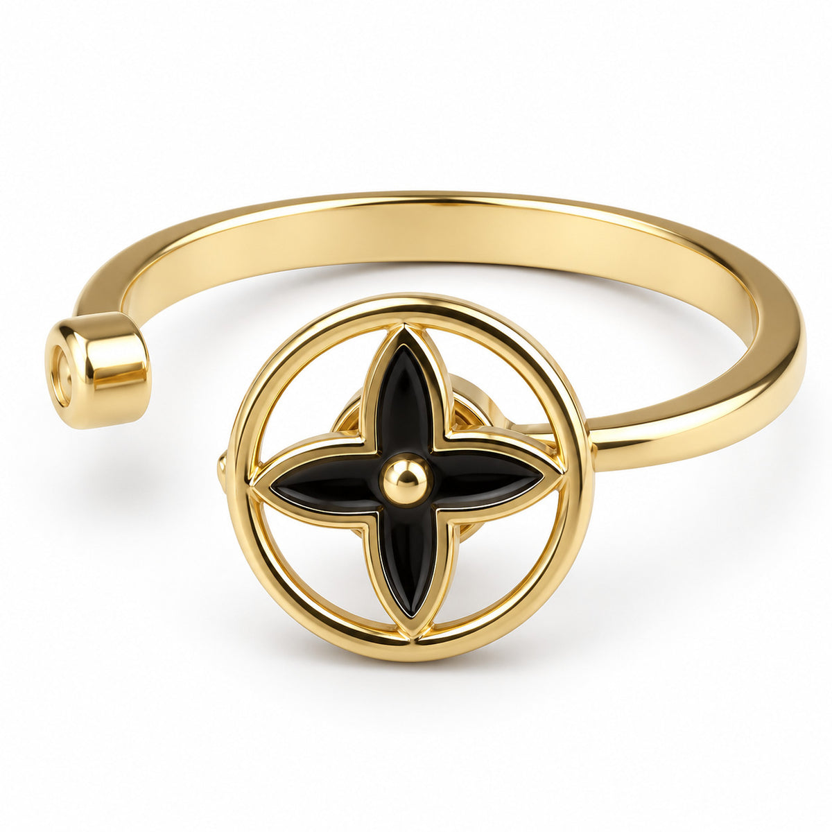 Clover Flower Spinner Ring Rotatable Adjustable Open Band Spinning Fidget 1550