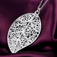 Unified Jewellery Premium Filigree Leaf Pendant Necklace 45cm 1852