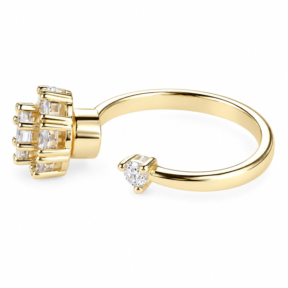 Floral Halo Spinner Ring Rotatable Adjustable Open Band Spinning Fidget 1569