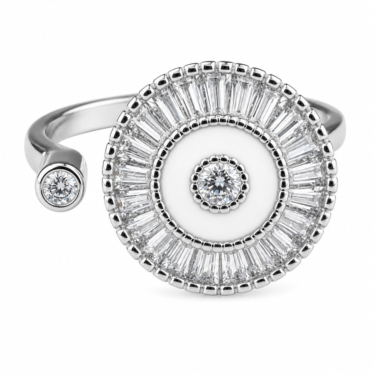 Rotatable Spin Ring Halo Disc Spinner Ring Adjustable Open Band Spinning 1568