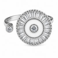 Rotatable Spin Ring Halo Disc Spinner Ring Adjustable Open Band Spinning 1568