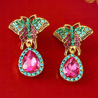 18K Gold Plated Butterfly Earrings Women – Elegant Zinc Alloy Drop Earrings 759