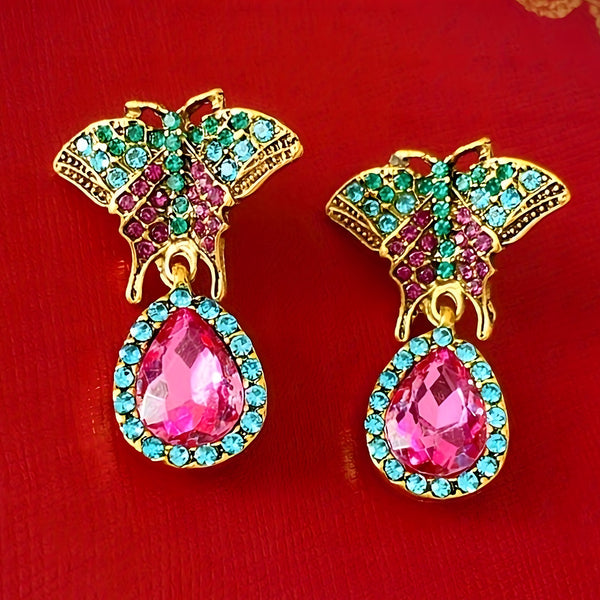 18K Gold Plated Butterfly Earrings Women – Elegant Zinc Alloy Drop Earrings 759