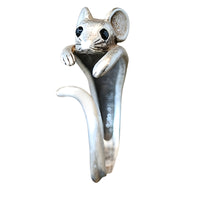 Cute Mouse Ring 🐭 | 925 Sterling Silver Adjustable Open Wrap Ring Girls 535