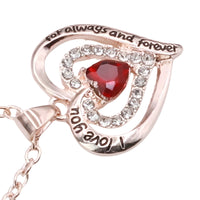Heart Pendant Necklace Women - Gold Plated Zinc Alloy Double Heart Pendant B296