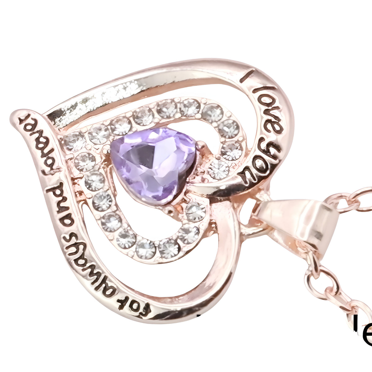 Heart Pendant Necklace For Women Gold Plated Alloy Double Heart Pendant B295