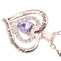 Heart Pendant Necklace For Women Gold Plated Alloy Double Heart Pendant B295