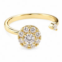 Floral Halo Spinner Ring Rotatable Adjustable Open Band Spinning Fidget 1569
