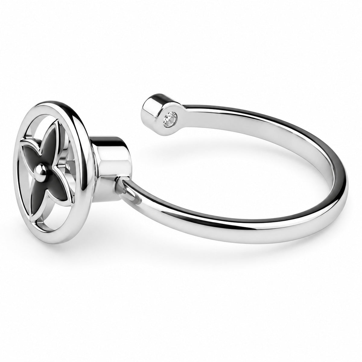 Spinner Ring Rotatable Adjustable Anxiety Fidget Ring Clover Flower Motif 1533