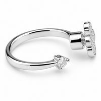 Rotating Spinner Ring Adjustable Fidget Anxiety Four Leaf Clover Crystal 1538