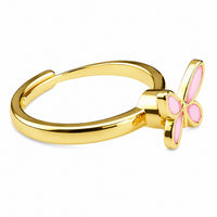Butterfly Adjustable Open Ring Gold Tone Colourful Butterfly Fashion Ring 1581