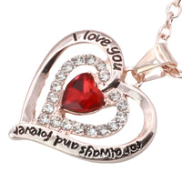 Heart Pendant Necklace For Women Double Heart Design Gold Plated Zinc Alloy B290
