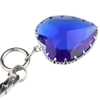 Royal Blue Heart Pendant Necklace 50cm Cuban Link Chain Toggle Clasp 1325