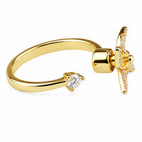 Pinwheel Spinner Ring Adjustable Open Band Spinning Rotating Fidget Ring 1564