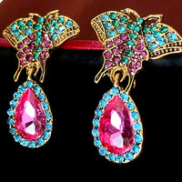 18K Gold Plated Butterfly Earrings Women – Elegant Zinc Alloy Drop Earrings 759