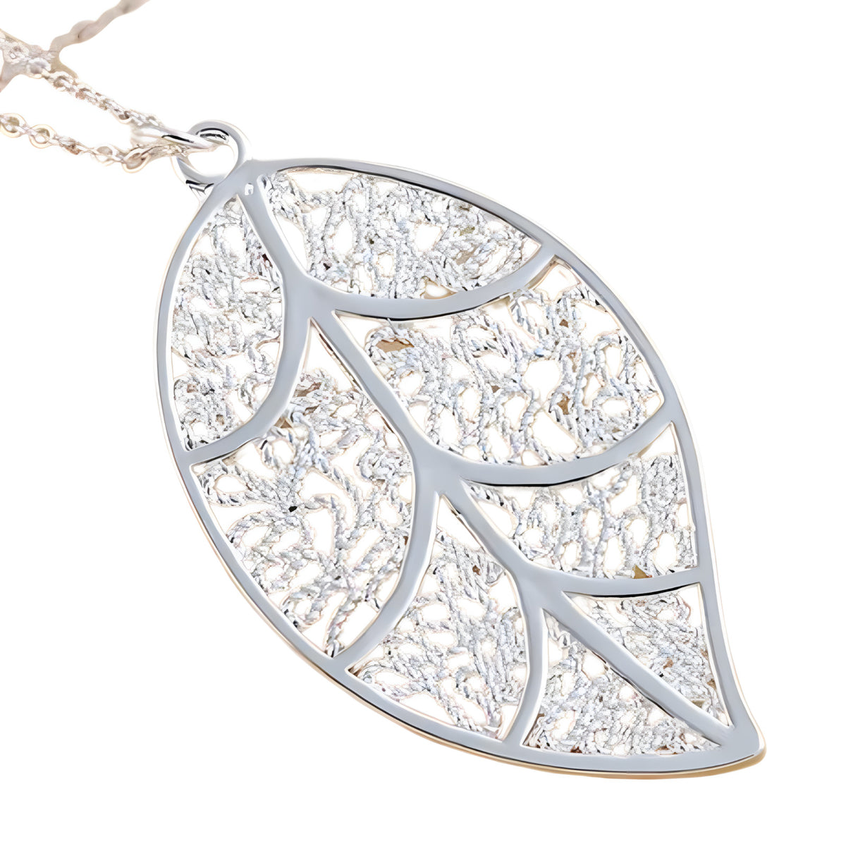 Unified Jewellery Premium Filigree Leaf Pendant Necklace 45cm 1852