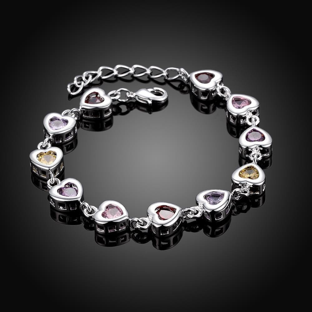 925 Sterling Silver Noble Charm Bracelets Zircon Chain Crystal Jewelry B195