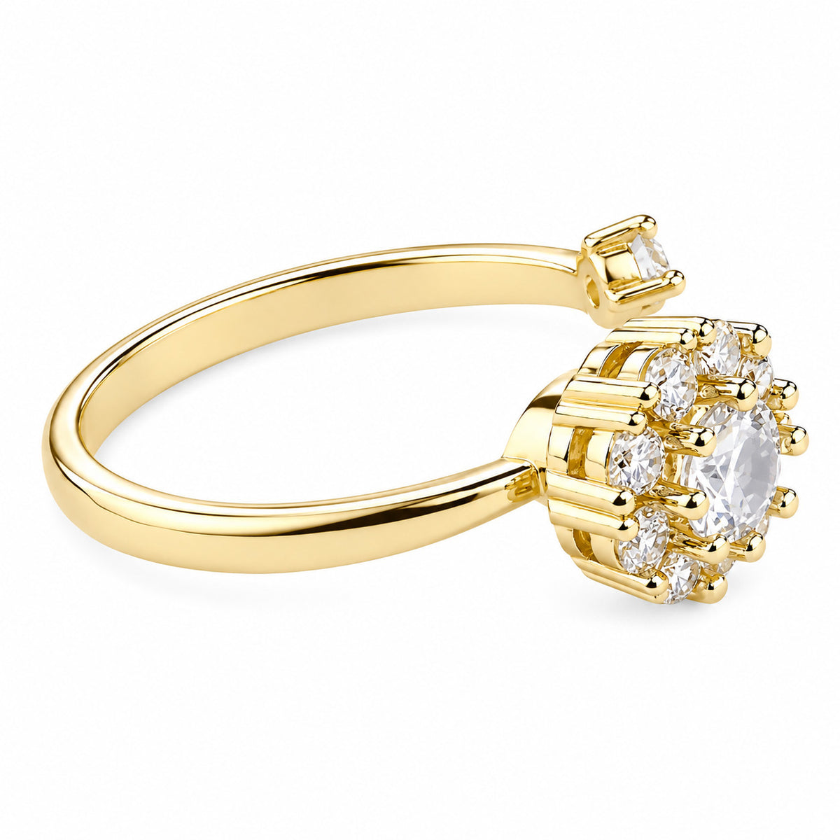 Floral Halo Spinner Ring Rotatable Adjustable Open Band Spinning Fidget 1569