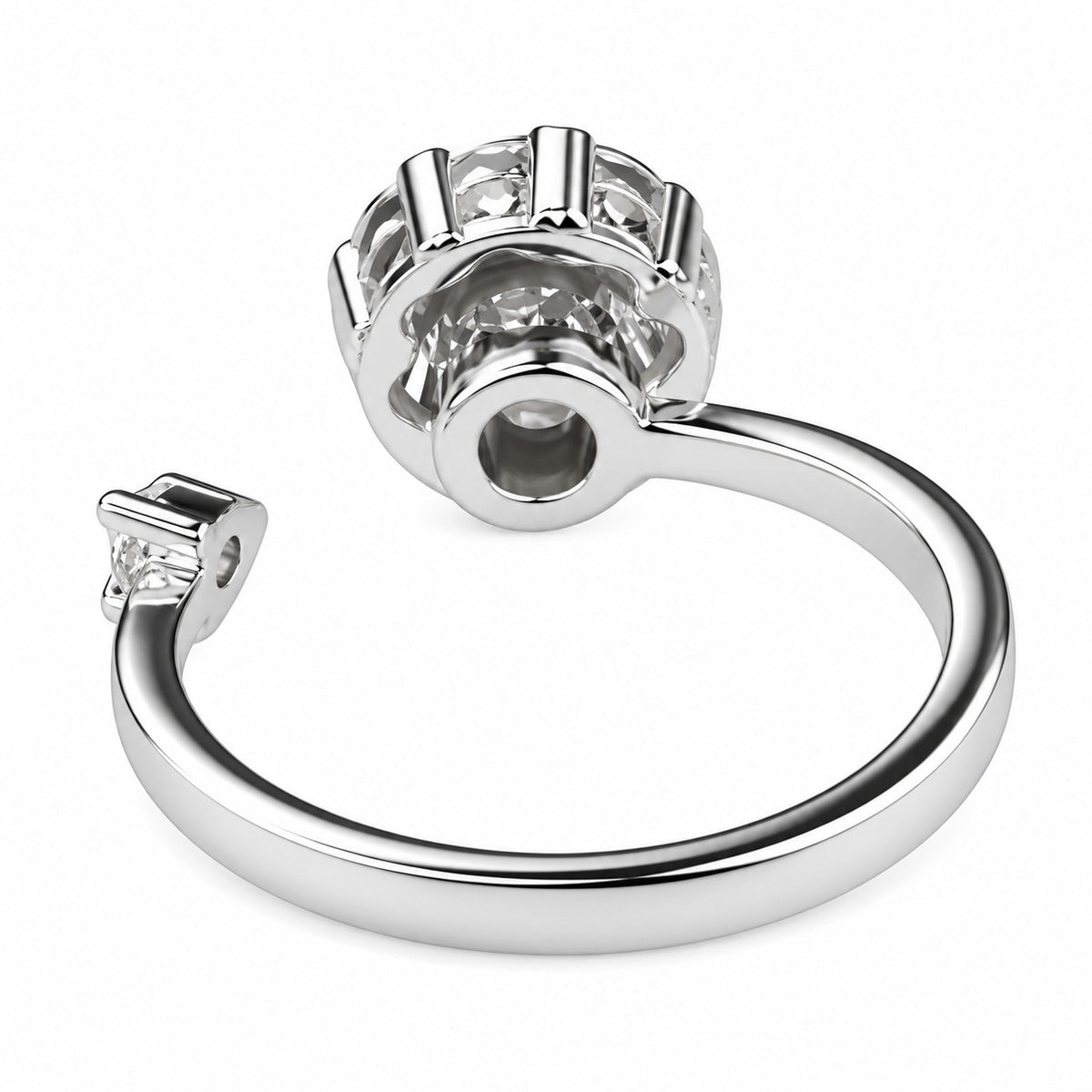 Floral Halo Spinner Ring Rotatable Adjustable Open Band Spinning Fidget 1570