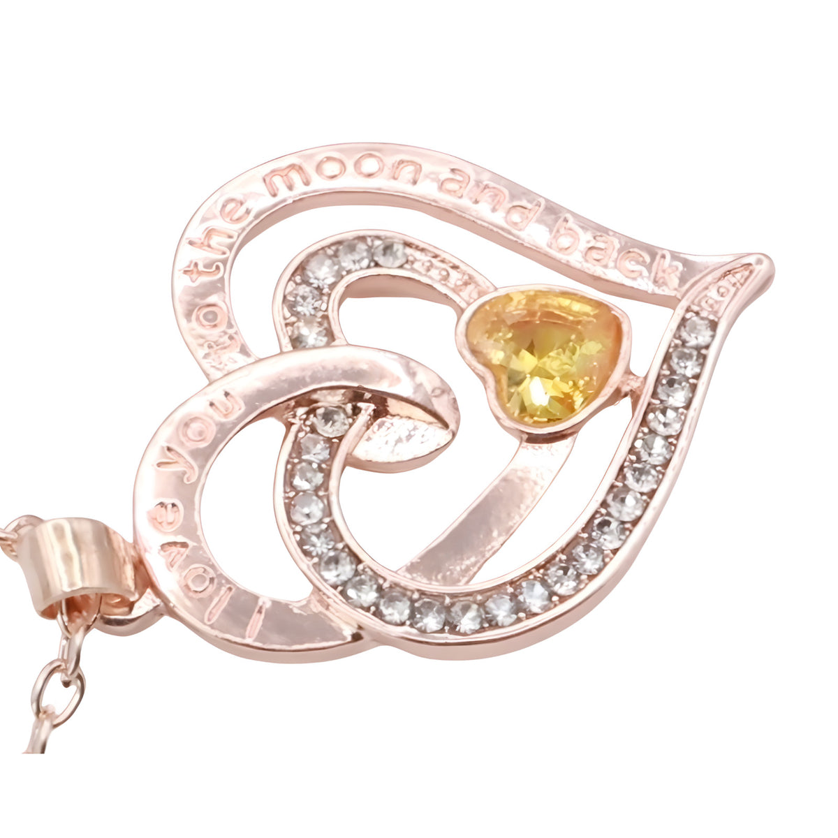 18K Gold Plated Heart Shaped Pendant Necklace Women Zinc Alloy Romantic B312