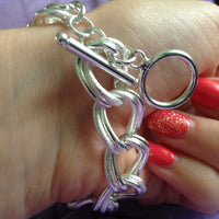 Unified Jewellery 925 Premium Chunky Oval Link Bracelet Toggle Clasp 20cm 1859