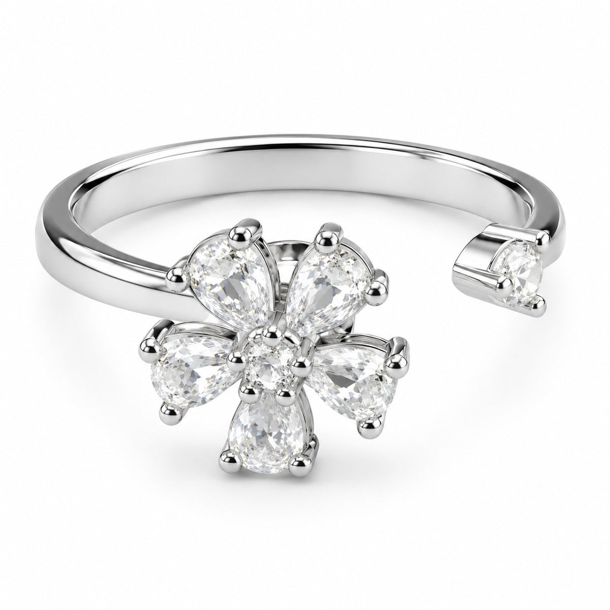 Floral Spinner Ring Rotatable Adjustable Open Ring Spinning Fidget Ring 1542