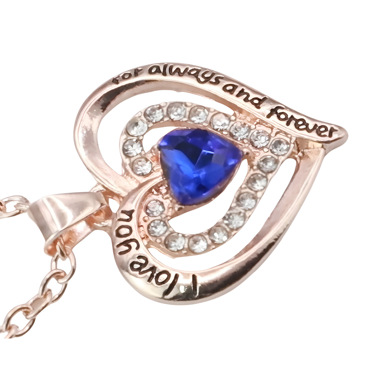 Gold Plated Zinc Alloy Heart Pendant Necklace with Heart-Shaped Coloured B298