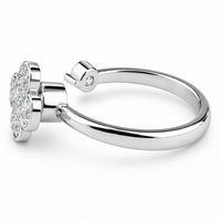 Rotating Spinner Ring Adjustable Fidget Anxiety Four Leaf Clover Crystal 1538