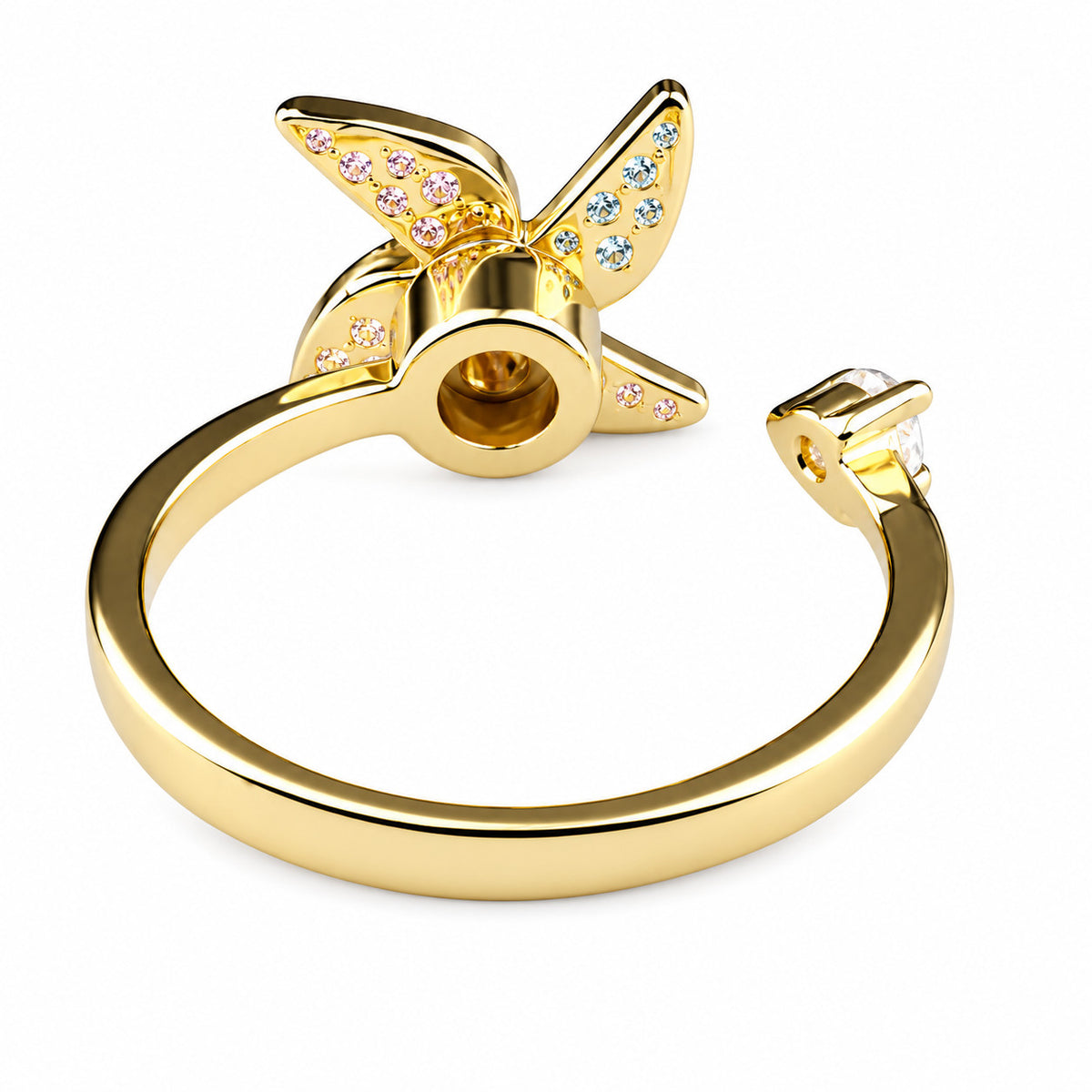 Pinwheel Spinner Ring Adjustable Open Band Spinning Rotating Fidget Ring 1564