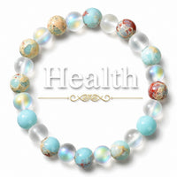 Aura Quartz and Ocean Sediment Beaded Bracelet - Unisex - Homeopathic 1857