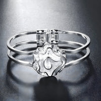 Unified Jewellery Abstract Rose Double Band Hinged Cuff Bracelet Women 1864