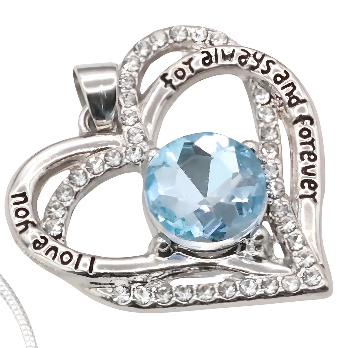 Heart Pendant Necklace For Women Silver Plated Base Metal Zircon Stone Link B266